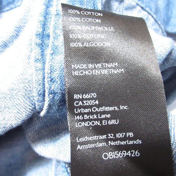 Anthropologie Pilcro Blue Denim Tie-Neck Blouse - XXS 2XS 00 - Picture 10 of 10